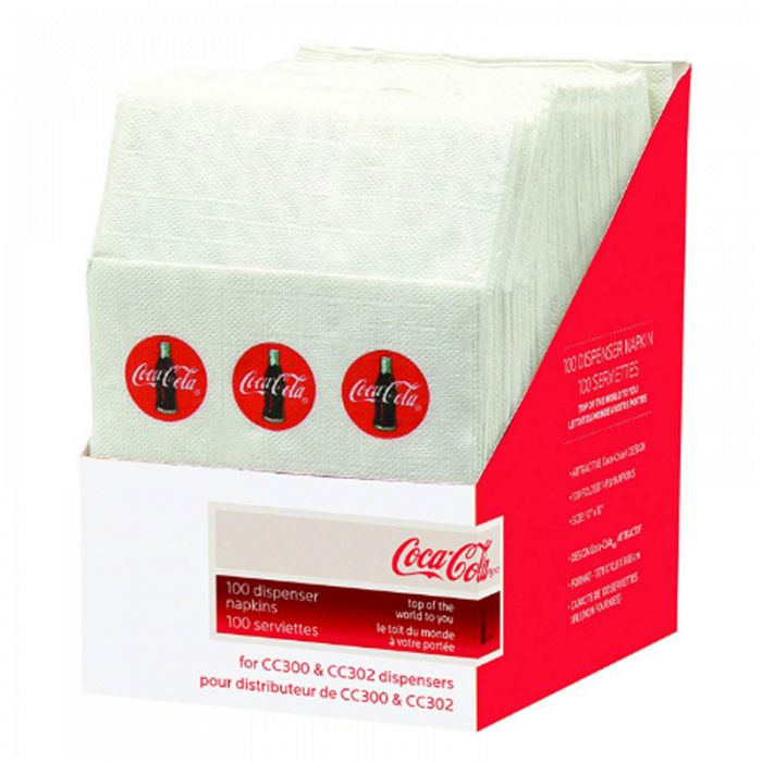 Coca Cola 100Pack Half Size Napkins