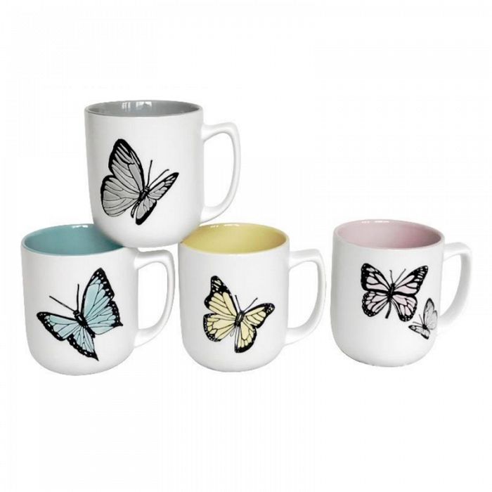17oz Beautiful Butterfly 4Piece Mug Set