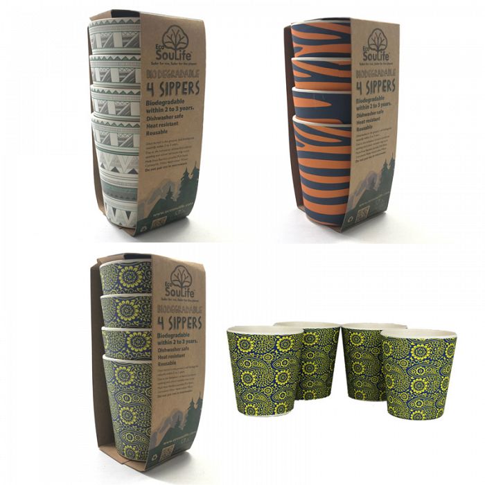 4count Bamboo Sipper Cups