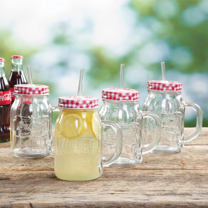Coca Cola Classic Mason Jar 4Pack Set