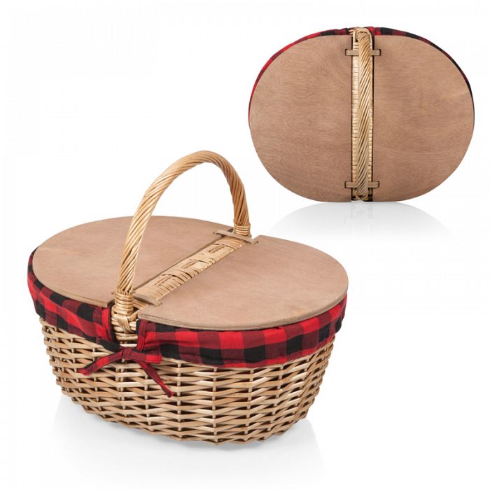 Red & Black Buffalo Plaid Country Basket