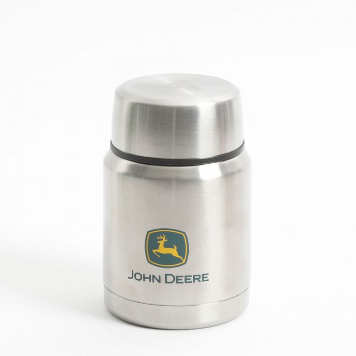 John Deere Thermal Soup Mug Silver Deer