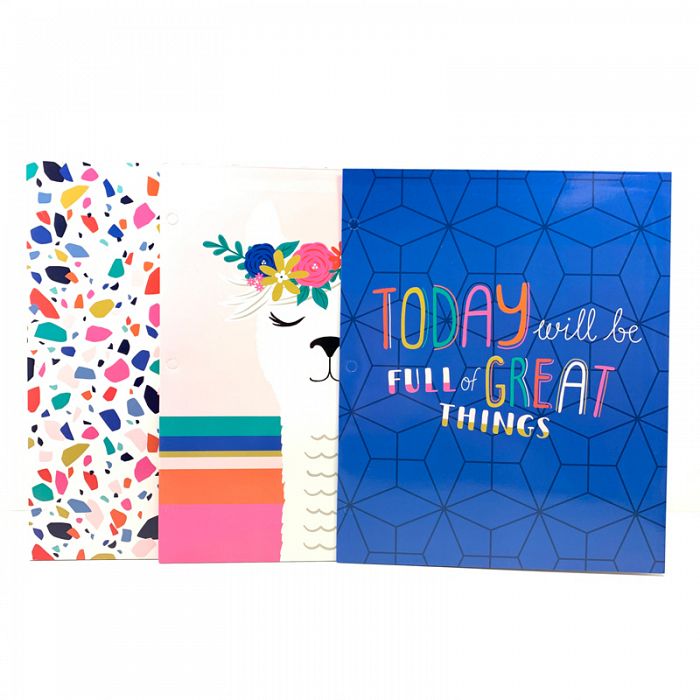 Happy Go Lucky 2-Pocket Folder Set of 3