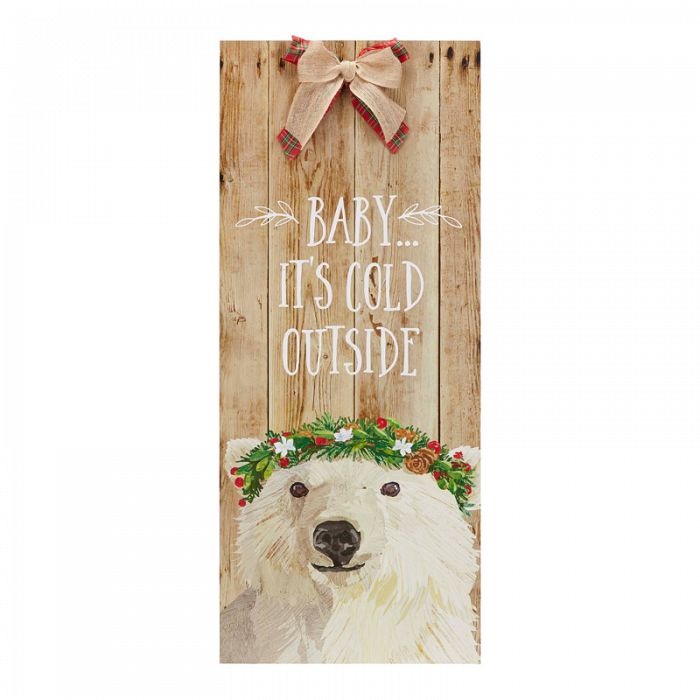 Woodland Festive Polar Bear Door Décor