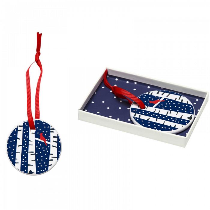 Blue Birch Porcelain Ornament