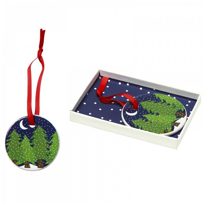 Midnight Snow Porcelain Ornament