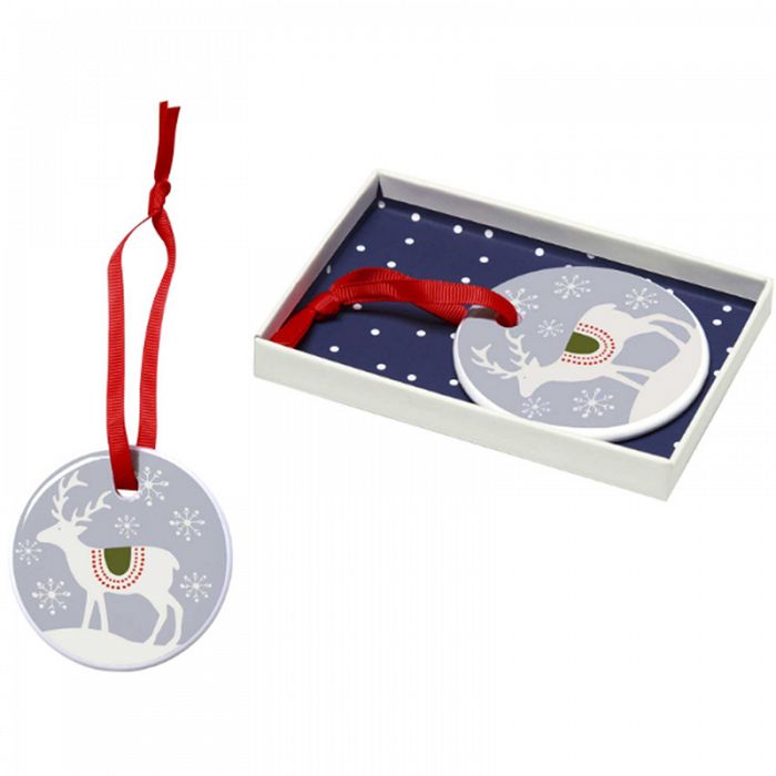 Reindeer Porcelain Ornament