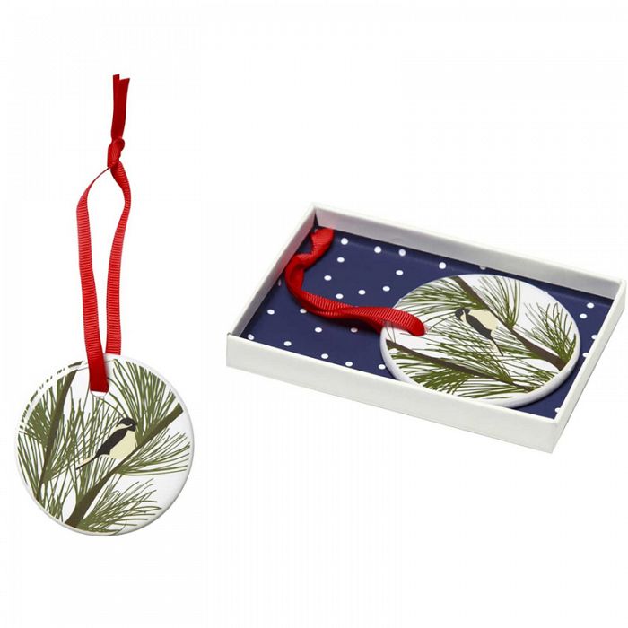 Chickadee Porcelain Ornament