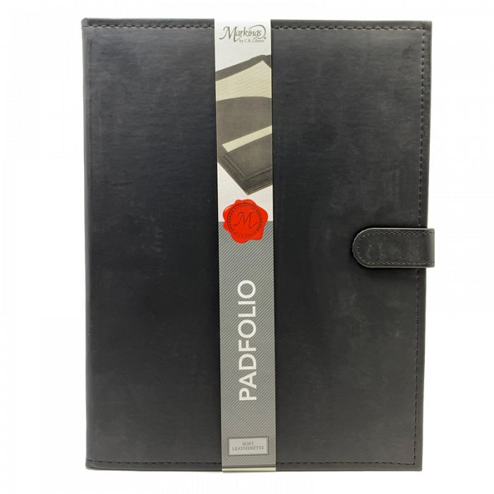 Black Soft Leatherette Paper Padfolio 12