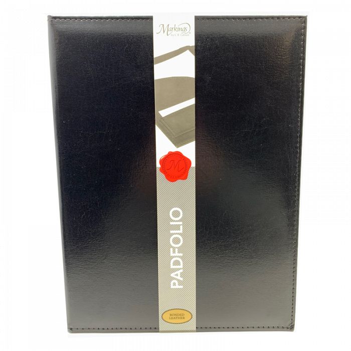 Bonded Black Leather Paper Padfolio 12
